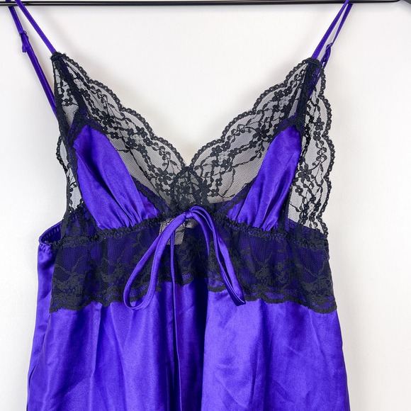 Victoria’s Secret (S) Lace Trim Chemise Slip Purple Blue Mini - Picture 2 of 10